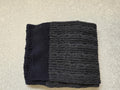 Knitted Two-Tone Black and Dark Grey Scarf