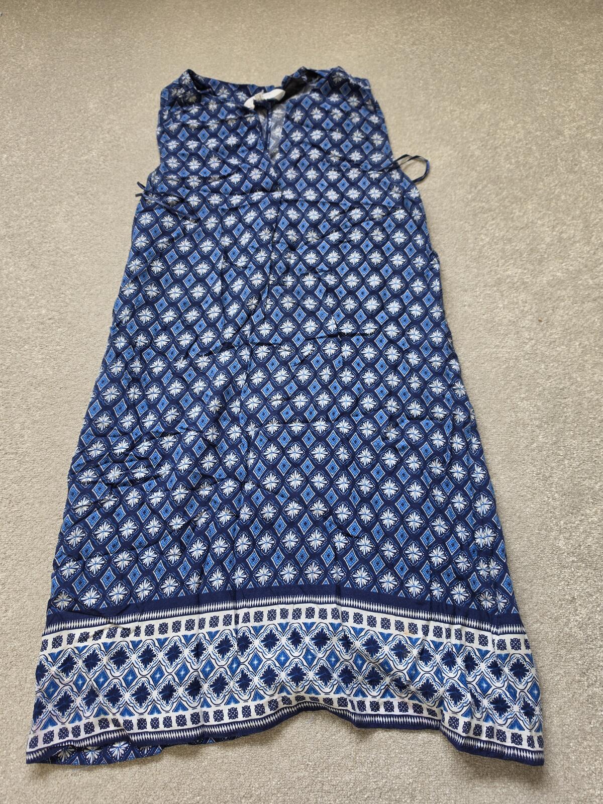 Principles Petite Blue Patterned Sleeveless Dress Size 6