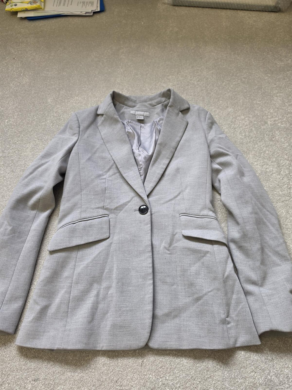 H&M Light Grey Blazer Jacket Size EUR 36 / US 6