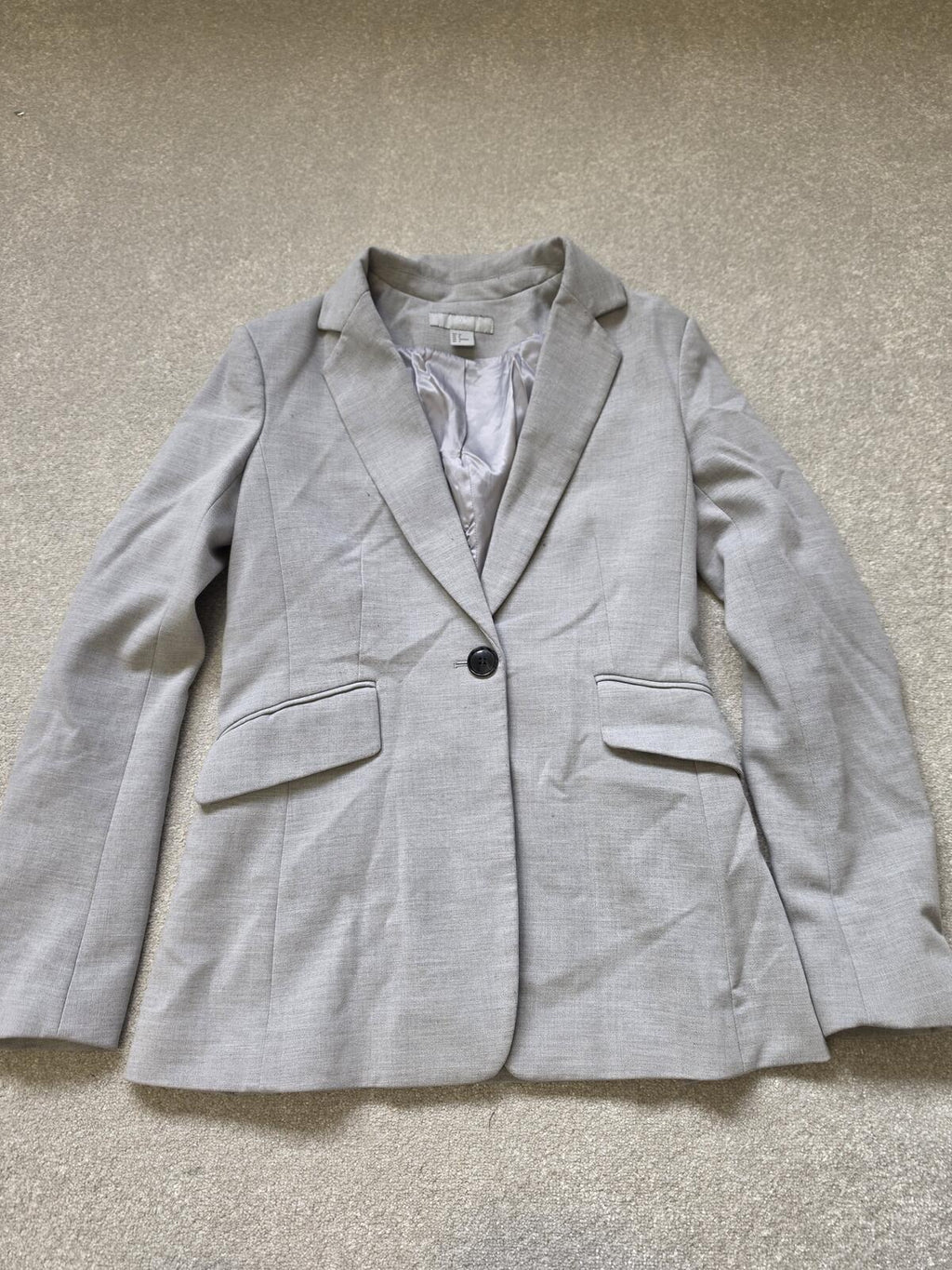 H&M Light Grey Blazer Jacket Size EUR 36 / US 6
