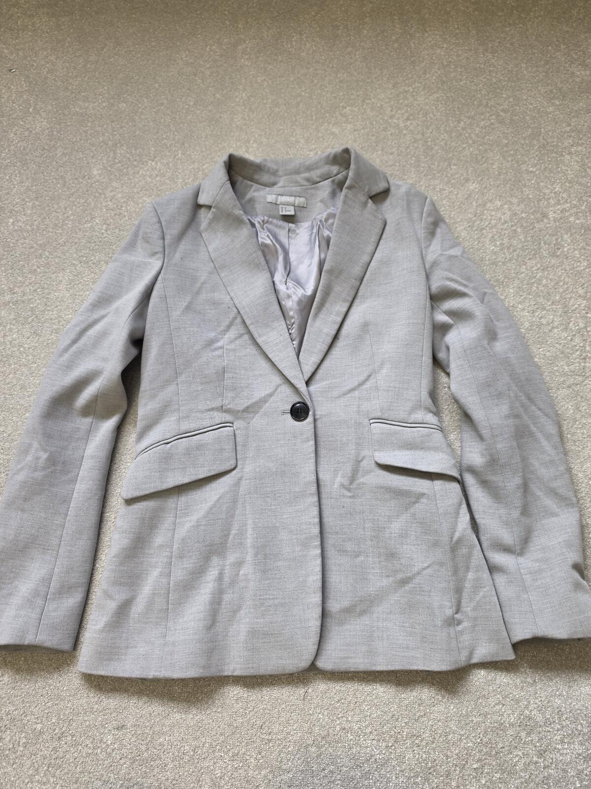 H&M Light Grey Blazer Jacket Size EUR 36 / US 6