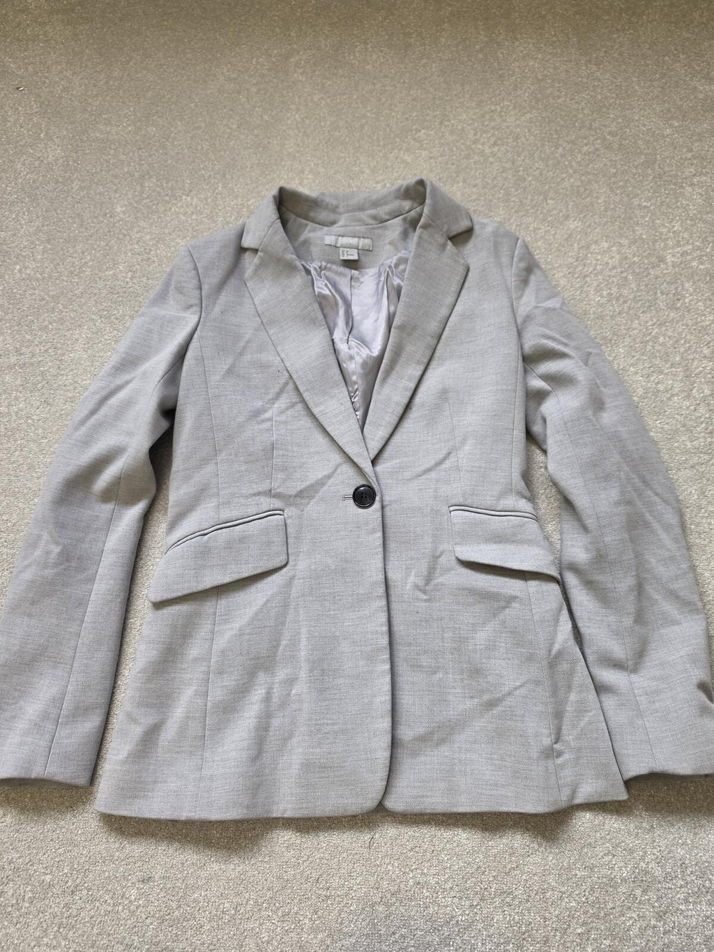 H&M Light Grey Blazer Jacket Size EUR 36 / US 6