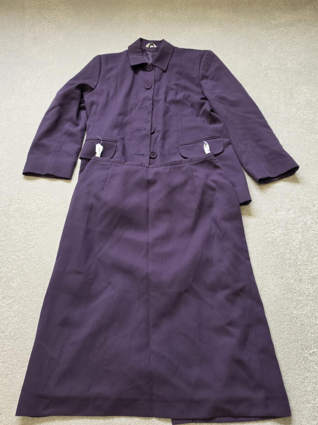 Klass Collection Purple Skirt Suit Set Size 14