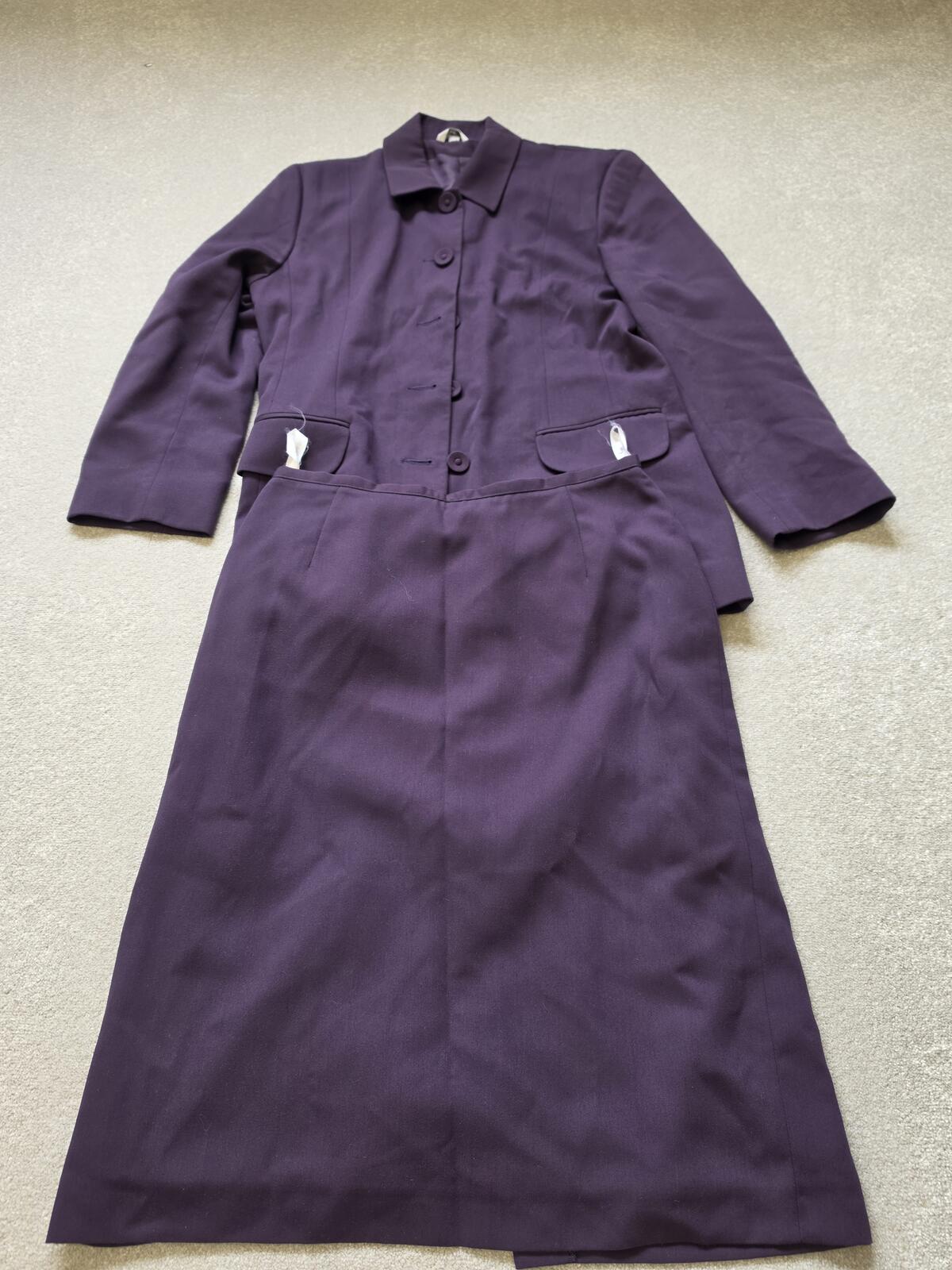 Klass Collection Purple Skirt Suit Set Size 14