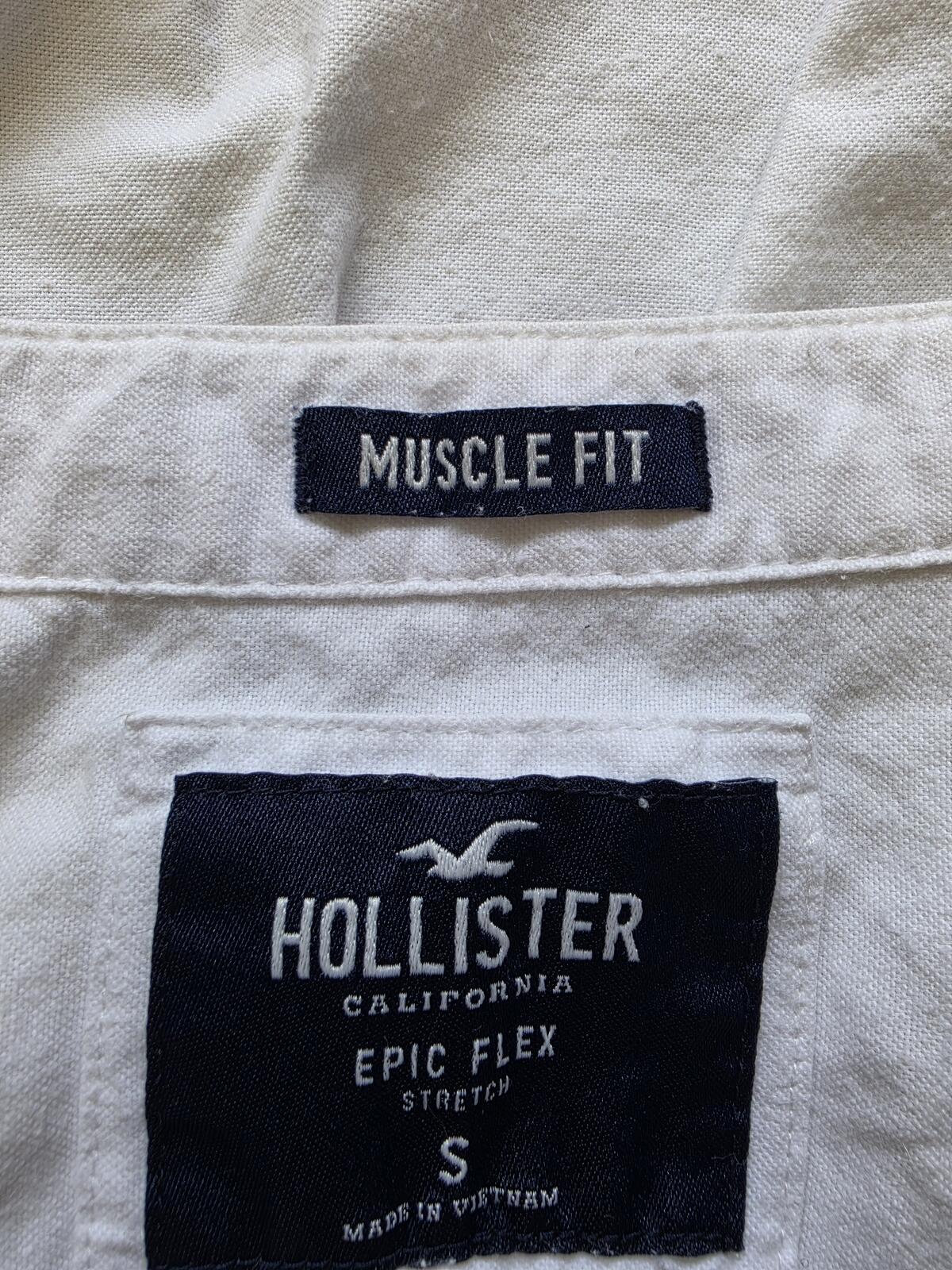 Hollister Muscle Fit Epic Flex Stretch White Shirt Size S