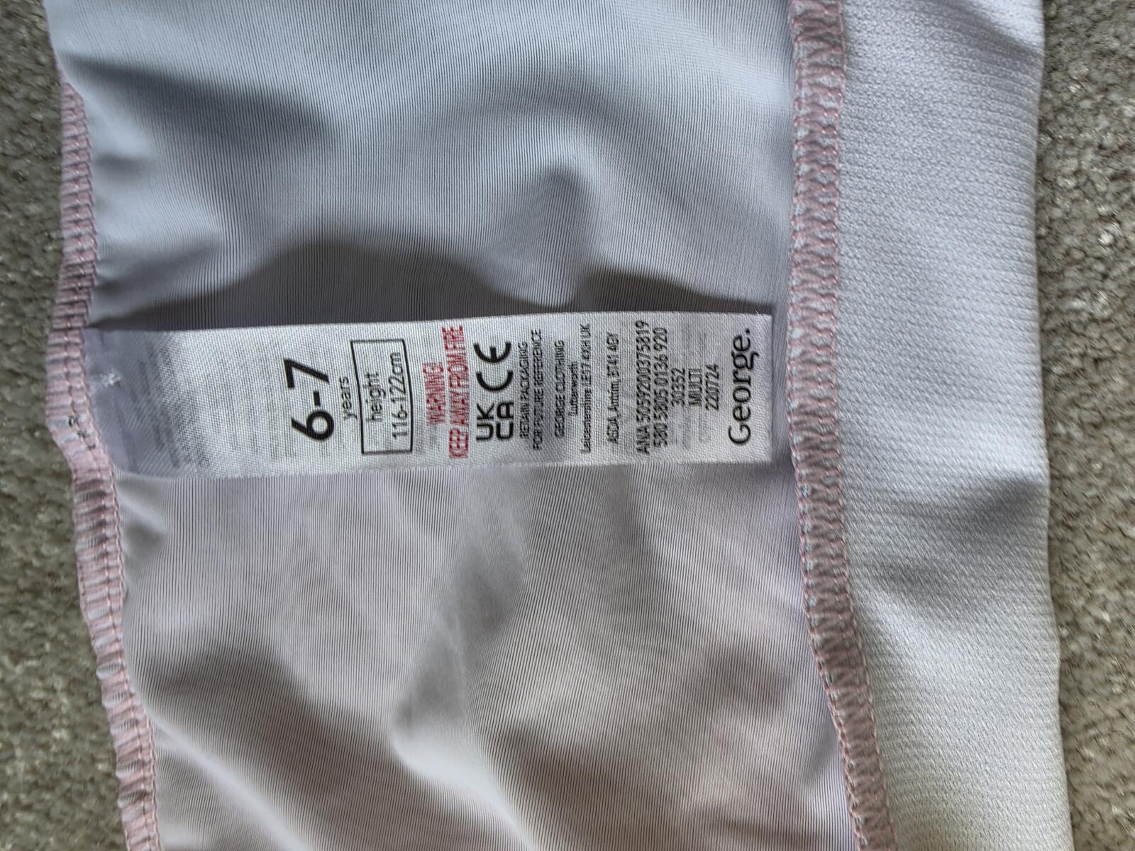 George Unicorn Themed Kids' One-Piece Suit Size 6-7 Years