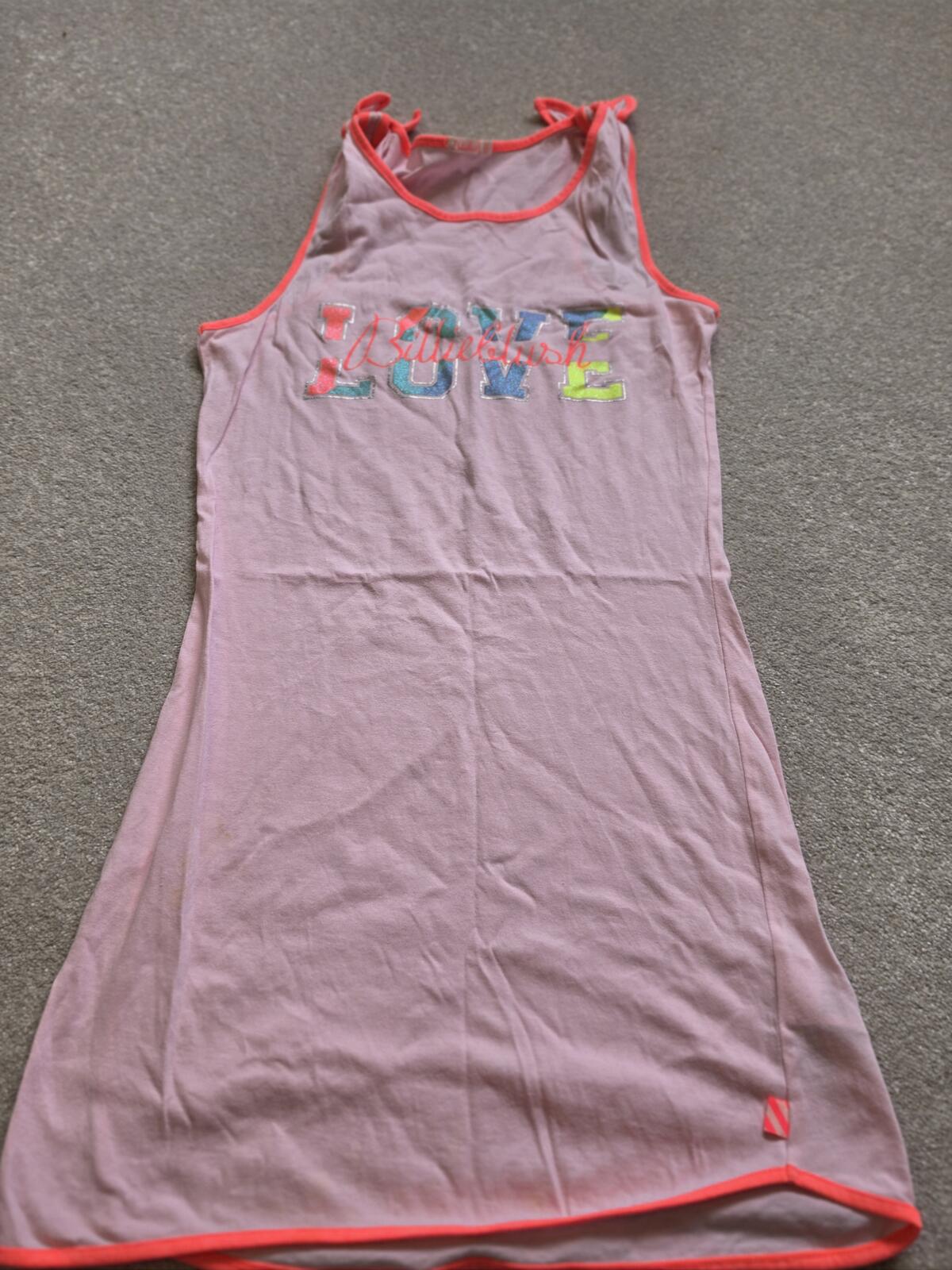 Bullelush Pink Sleeveless Dress with LOVE Print -Aged 12