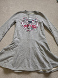 Kenzo Kids Grey Tiger Embroidered Dress Size 12 Years