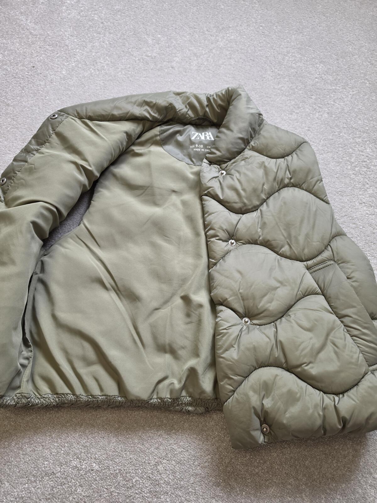 Zara Olive Green Quilted Puffer Vest Kids Age 9-10