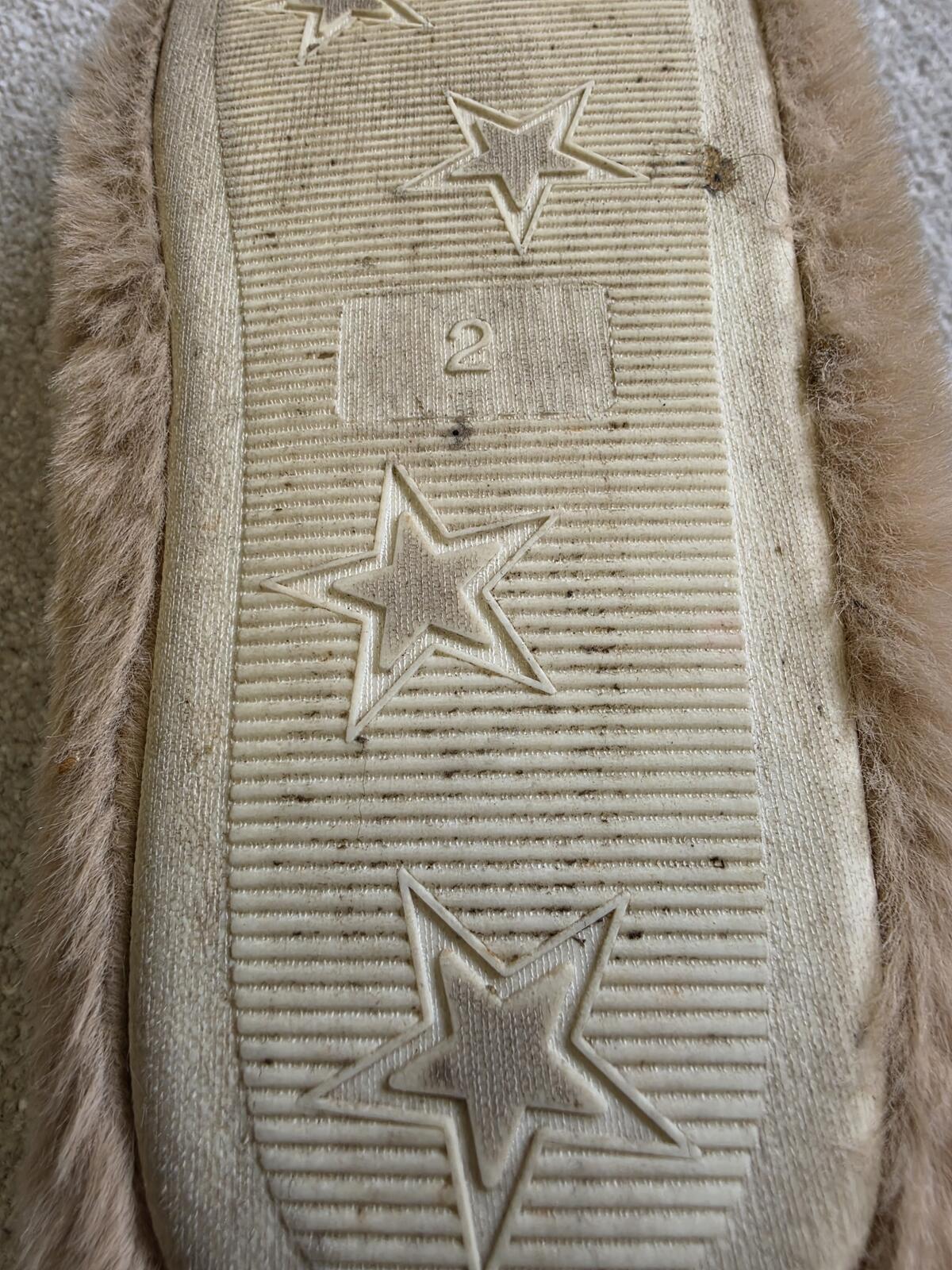 Brown Plush Reindeer Slippers Size 2