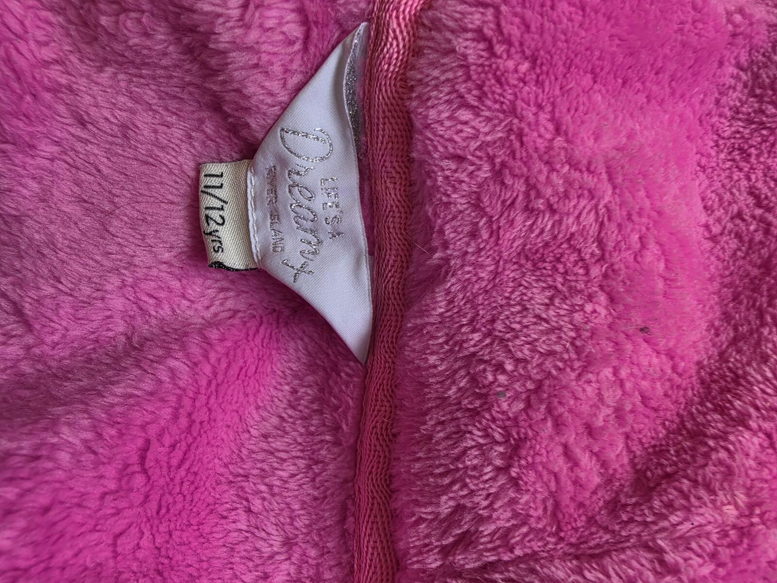 Pink Hooded Plush Bathrobe with #Pamper Day Embroidery Kids Age 12