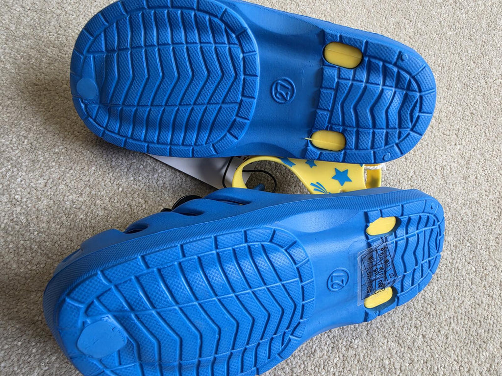 Children's Blue and Yellow Sandals with Astronaut Decoration Size 27 EU / 10 UK