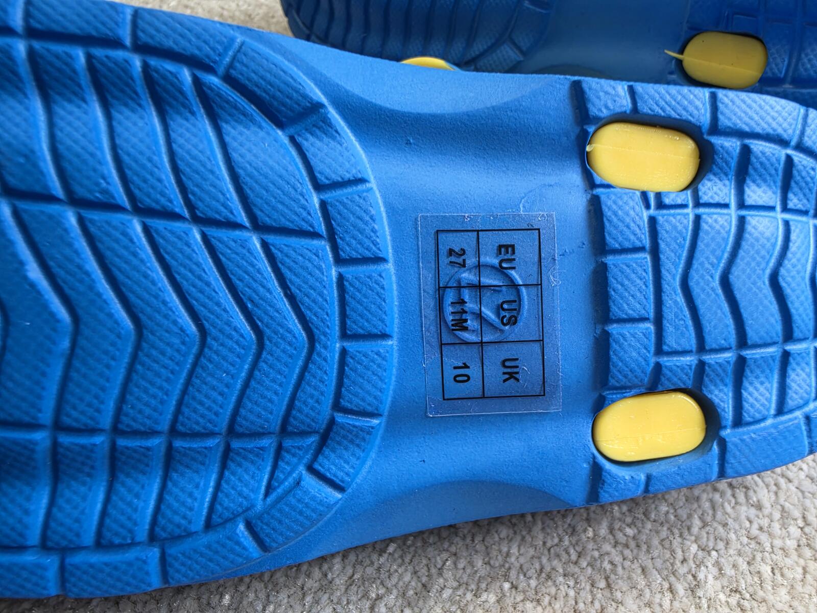 Children's Blue and Yellow Sandals with Astronaut Decoration Size 27 EU / 10 UK