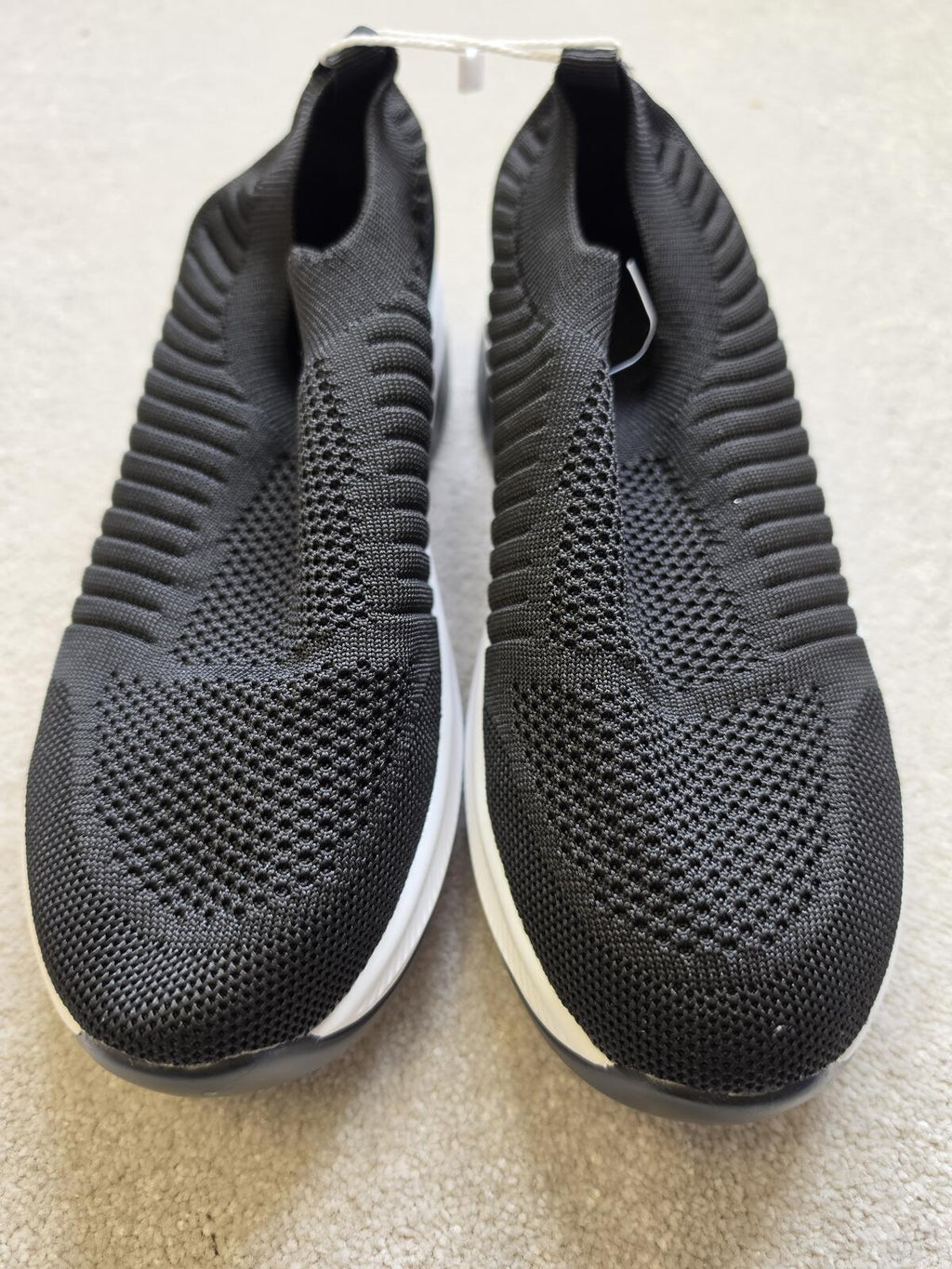 Black Slip-On Knit Sneakers Size 6.5