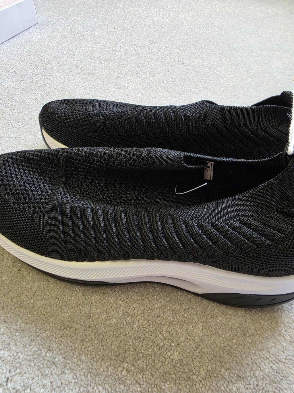 Black Slip-On Knit Sneakers Size 6.5