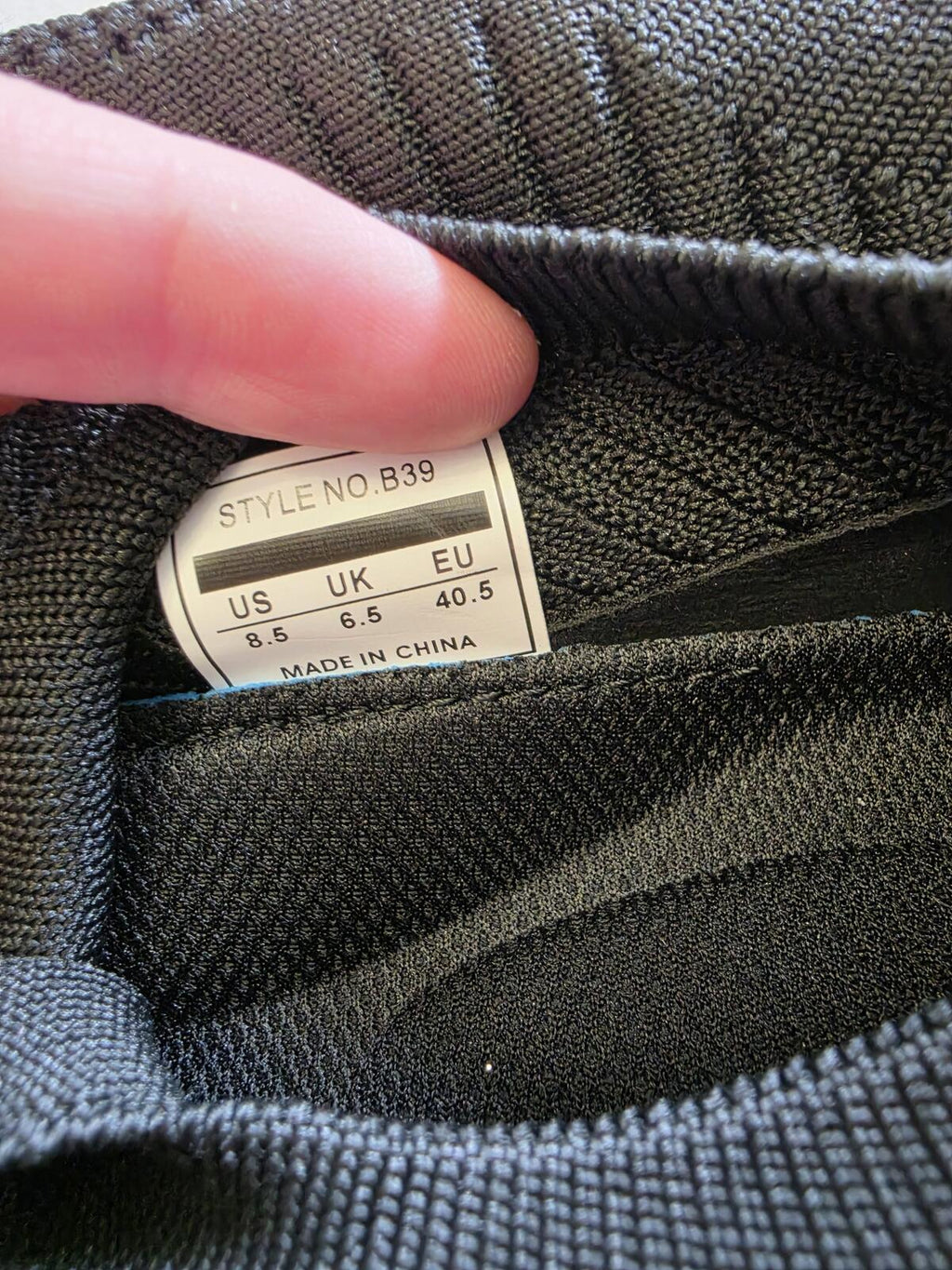 Black Slip-On Knit Sneakers Size 6.5