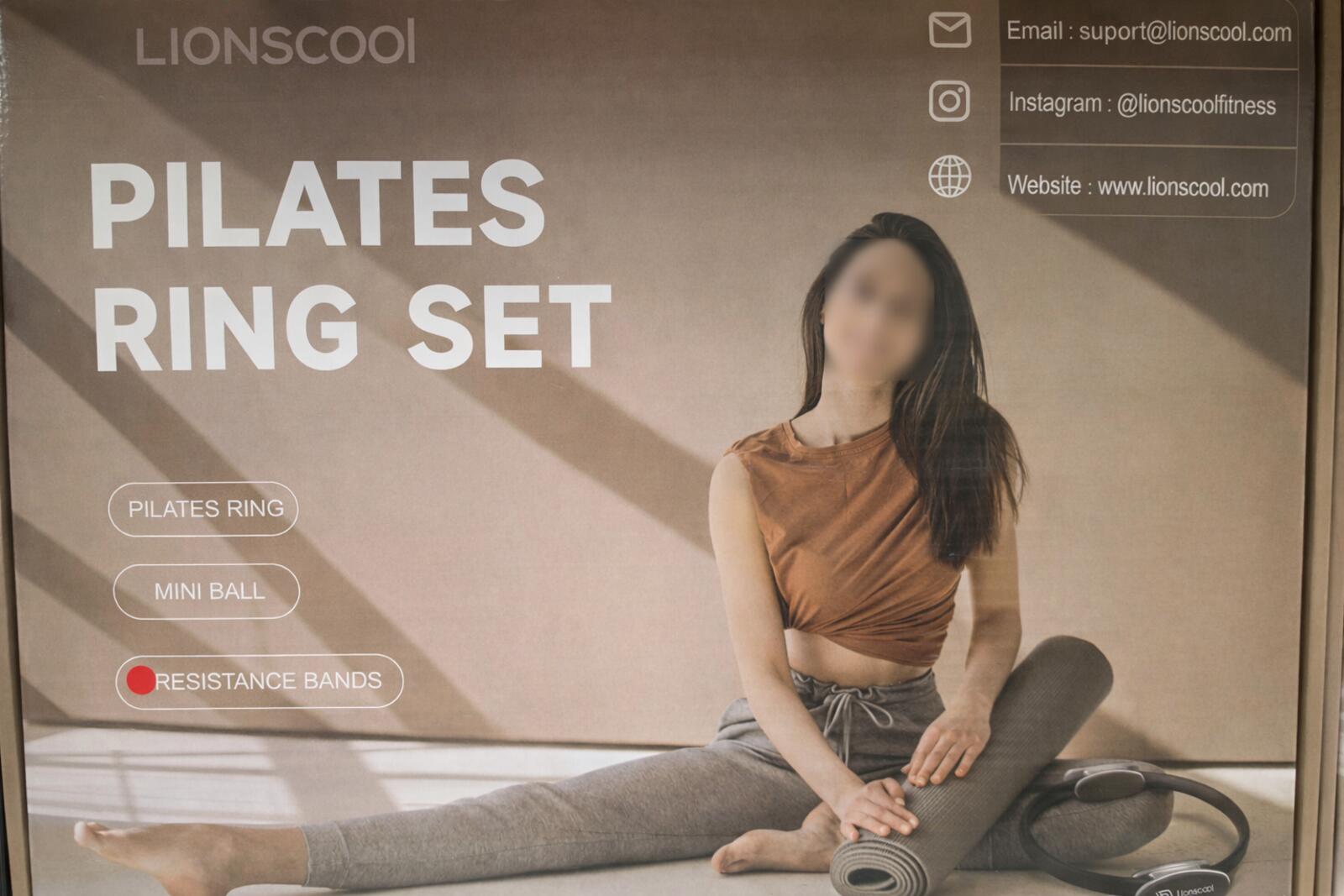 Lionscool Pilates Ring Set with Mini Ball and Resistance Bands