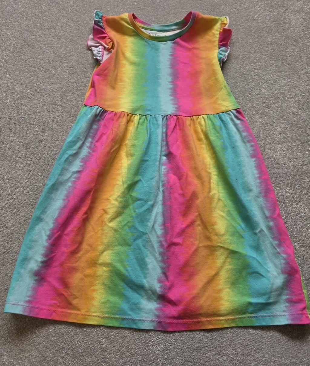 Nutmeg Girls Rainbow Tie-Dye Dress Size 3-4 Years