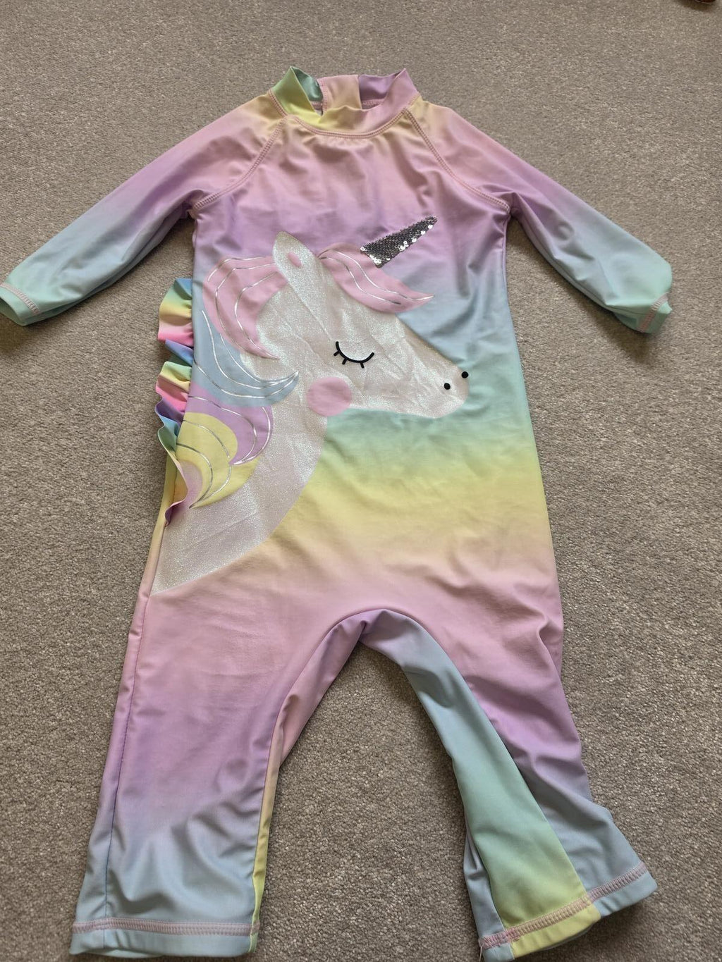 George Unicorn Themed Kids' One-Piece Suit Size 6-7 Years